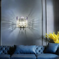 Modern fan clear crystal wall lamps living room 110v-120v fixture