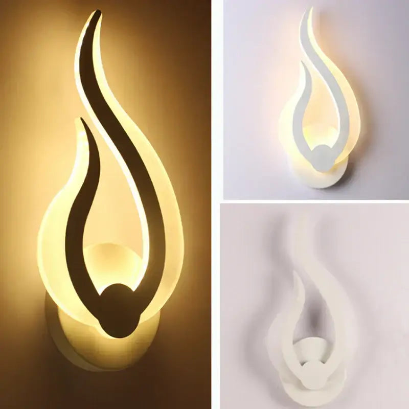 Modern flame acrylic led wall light for living room bedroom