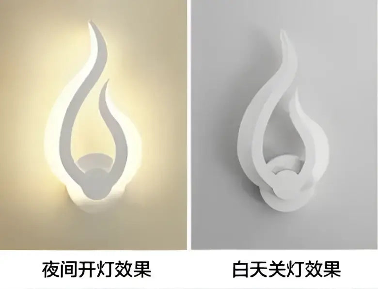 Modern flame acrylic led wall light for living room bedroom