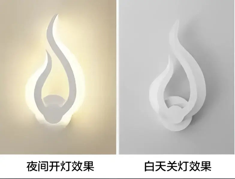 Modern flame acrylic led wall light for living room bedroom