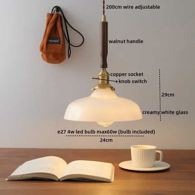 Modern fluted yellow glass pendant light dining room led walnut copper