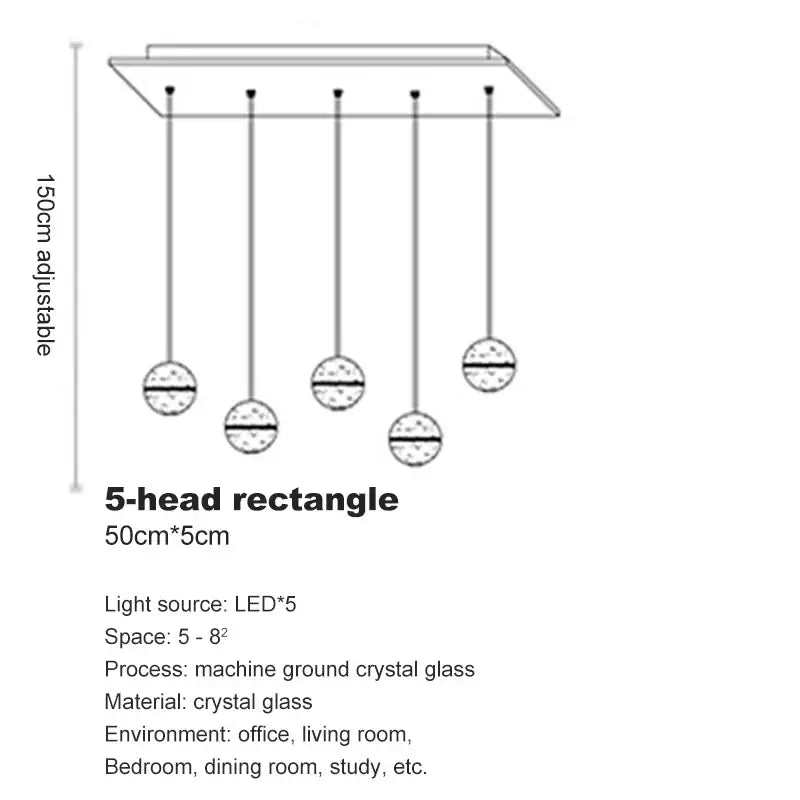 Modern frosted crystal ball chandelier staircase pendant light