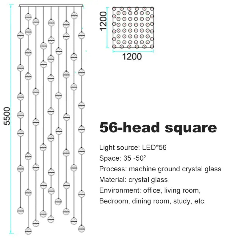 Modern frosted crystal ball chandelier staircase pendant light