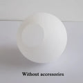 Modern frosted glass ball pendant light with gold ring for bedroom