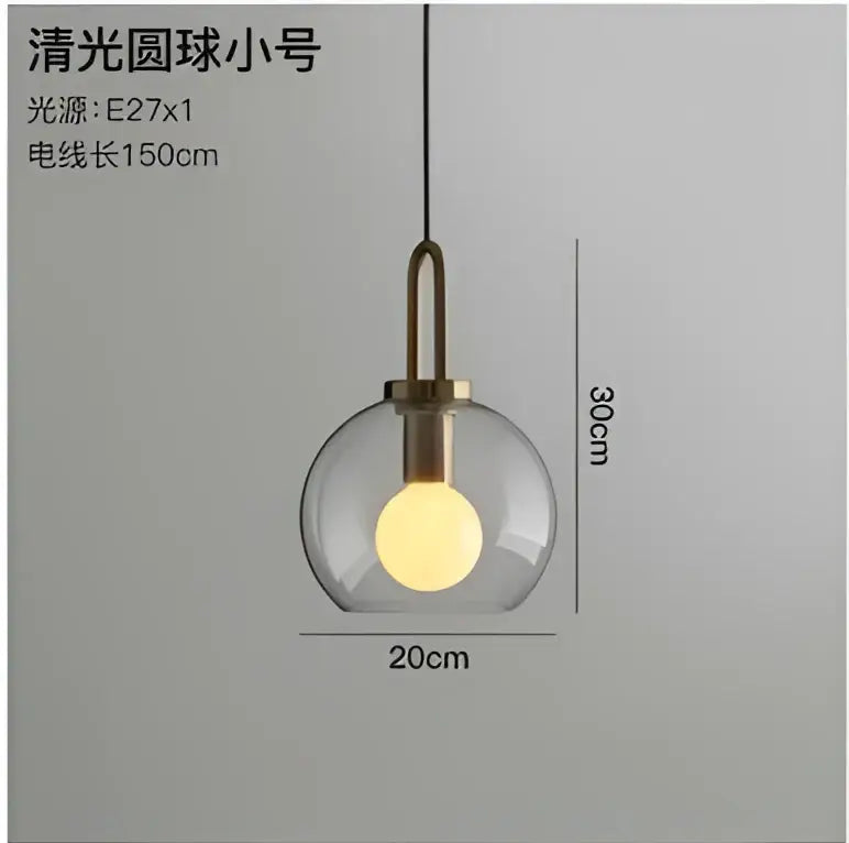 Modern frosted gray glass ball pendant light kitchen lighting
