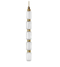 Modern geometric amber & clear glass chandelier dining room light