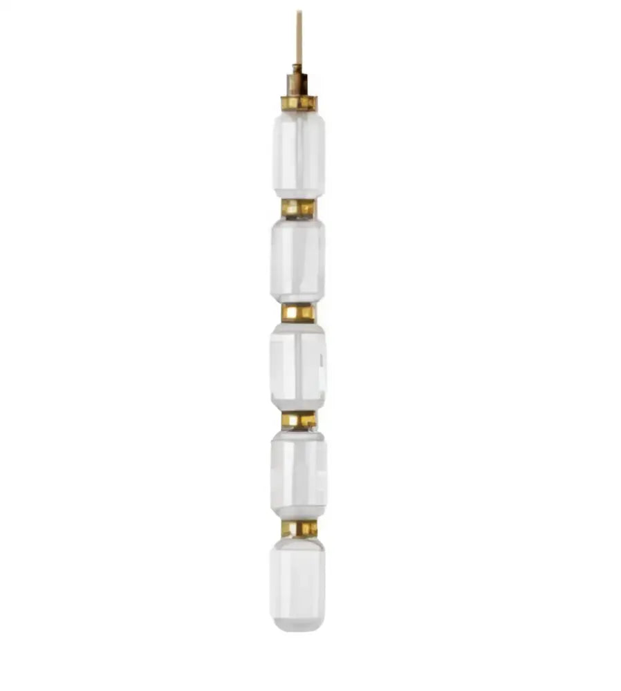 Modern geometric amber & clear glass chandelier dining room light