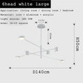 Modern geometric black gold white led chandelier for living room