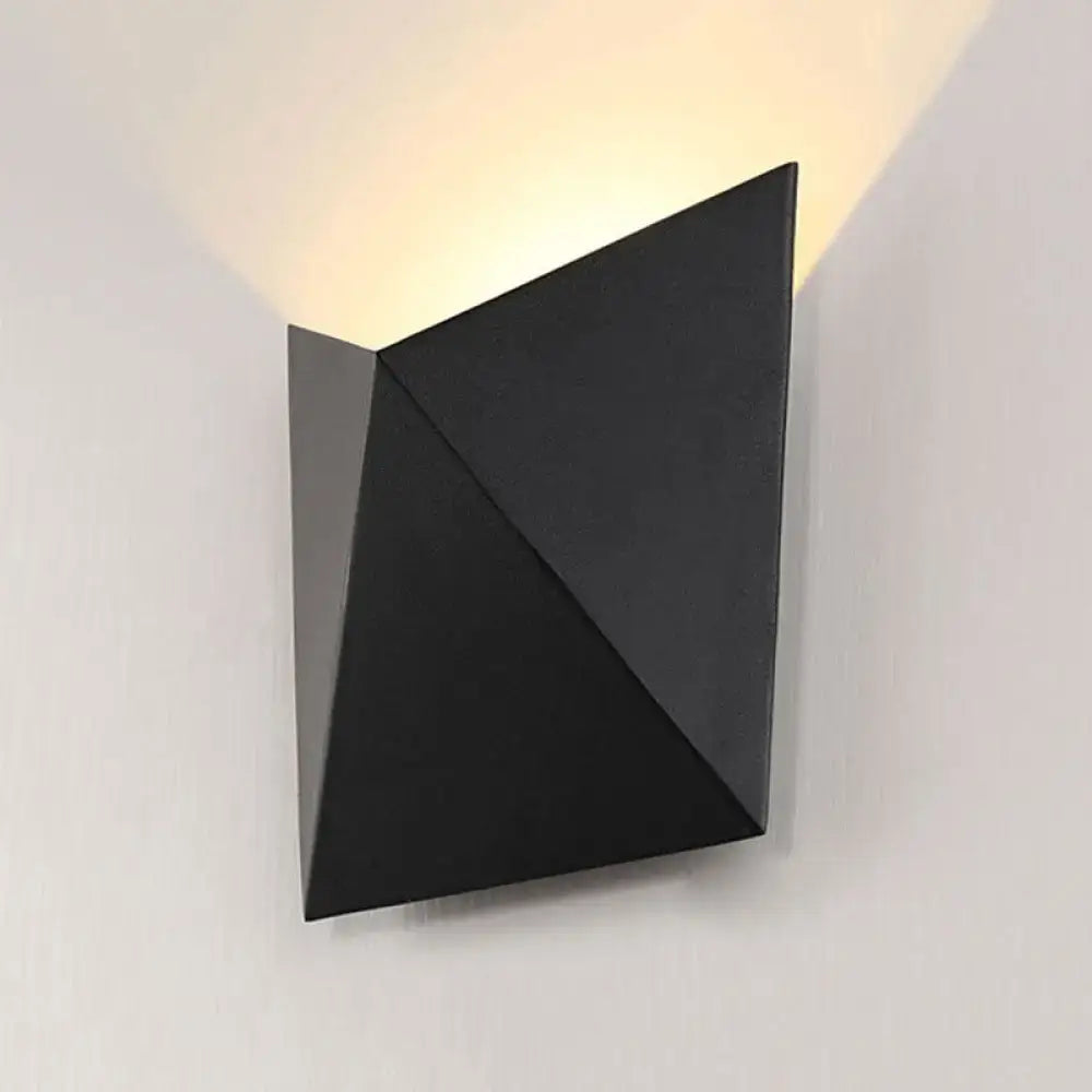 Modern geometric black metal wall sconce for bedroom led wall lamp