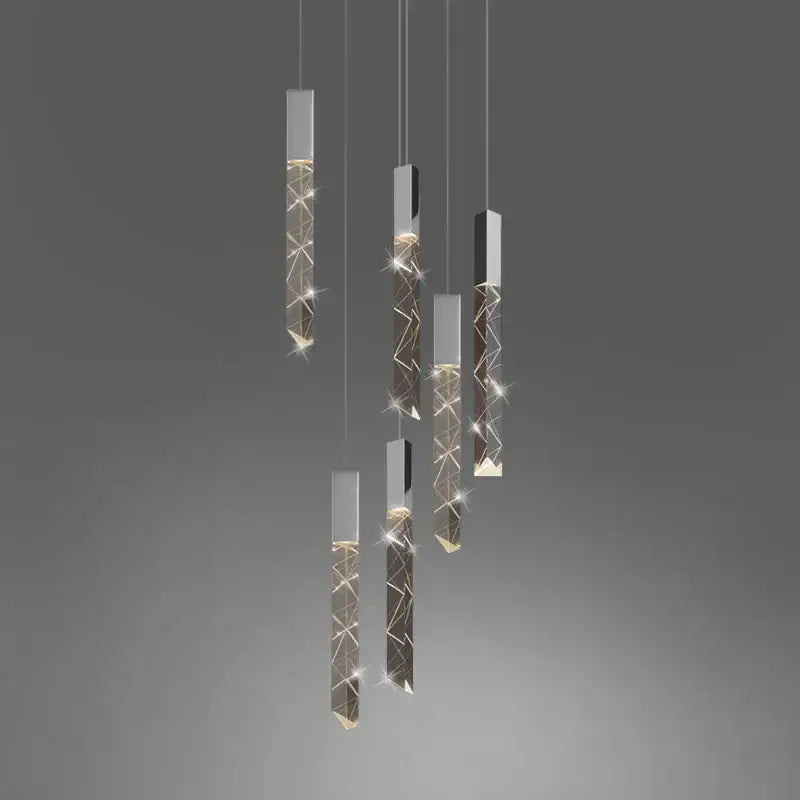 Modern geometric crystal glass led pendant light for living room