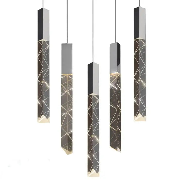 Modern geometric crystal glass led pendant light for living room