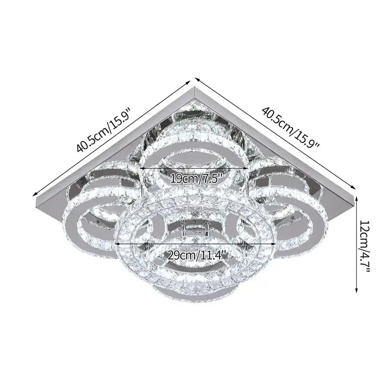 Modern geometric crystal smart led chandelier for living room