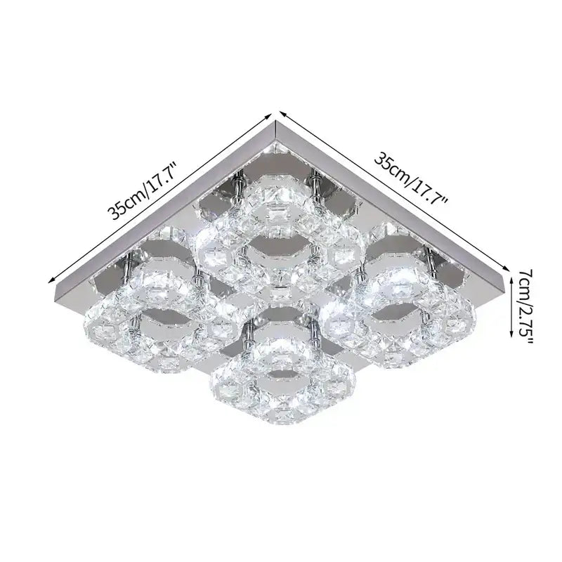 Modern geometric crystal smart led chandelier for living room