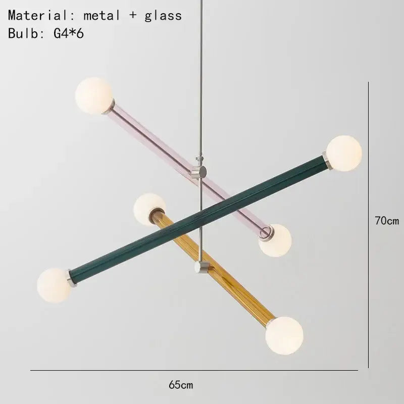 Modern geometric decorbites colorful chandelier dining room light