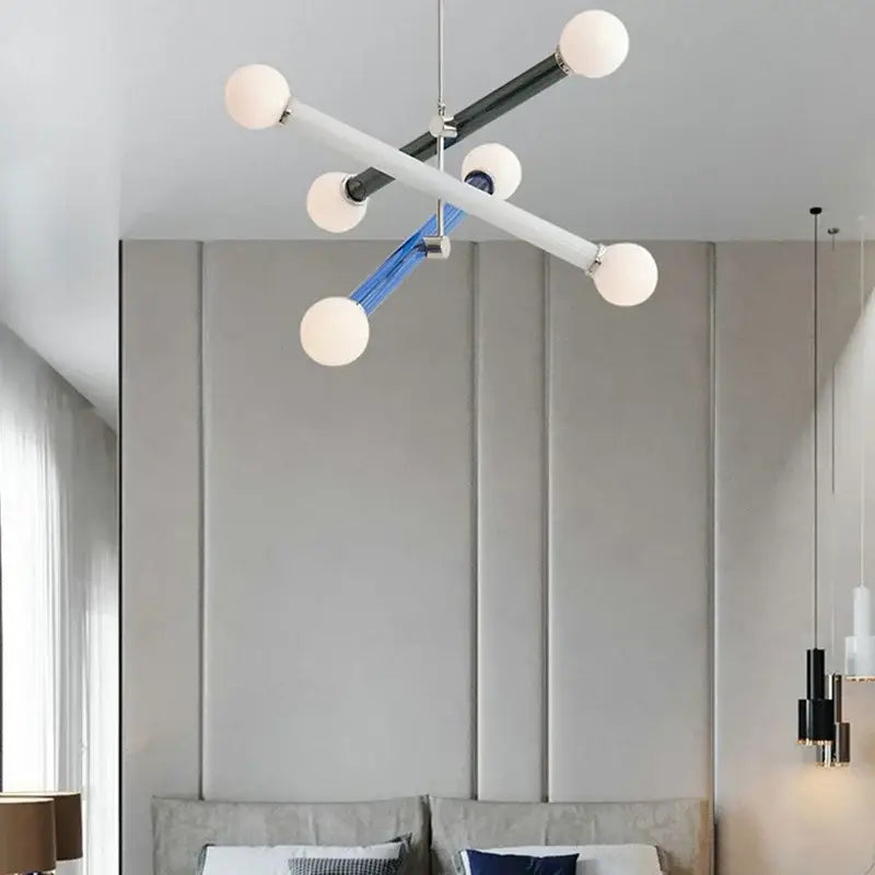 Modern geometric decorbites colorful chandelier dining room light