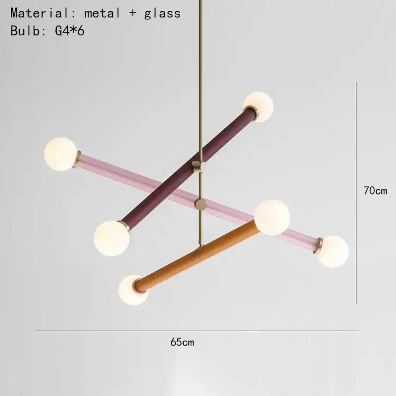 Modern geometric decorbites colorful chandelier dining room light
