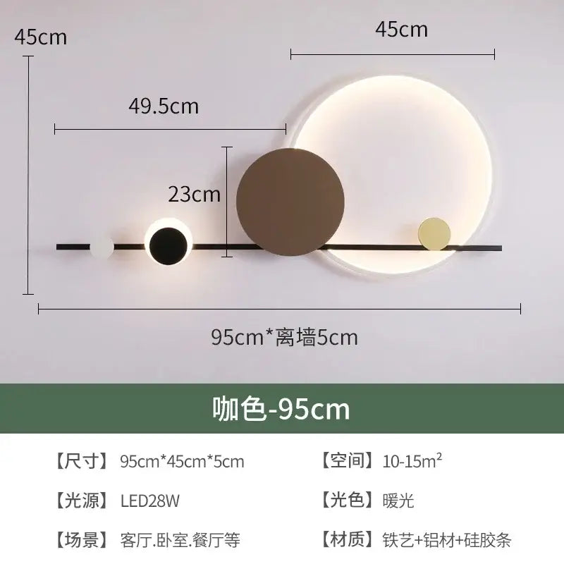 Modern geometric decorbites led wall sconce bedroom atmosphere light