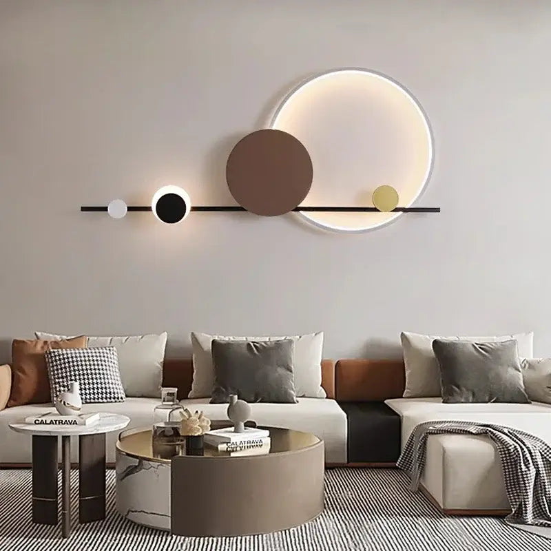 Modern geometric decorbites led wall sconce bedroom atmosphere light