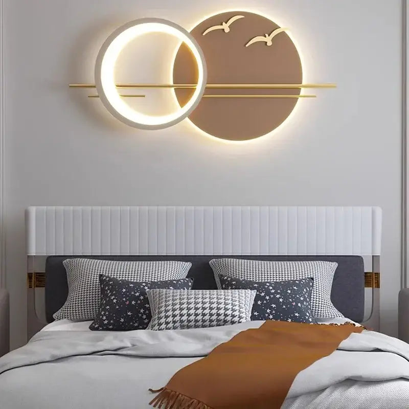 Modern geometric decorbites led wall sconce bedroom atmosphere light