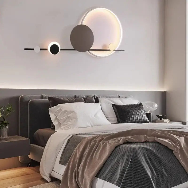 Modern geometric decorbites led wall sconce bedroom atmosphere light