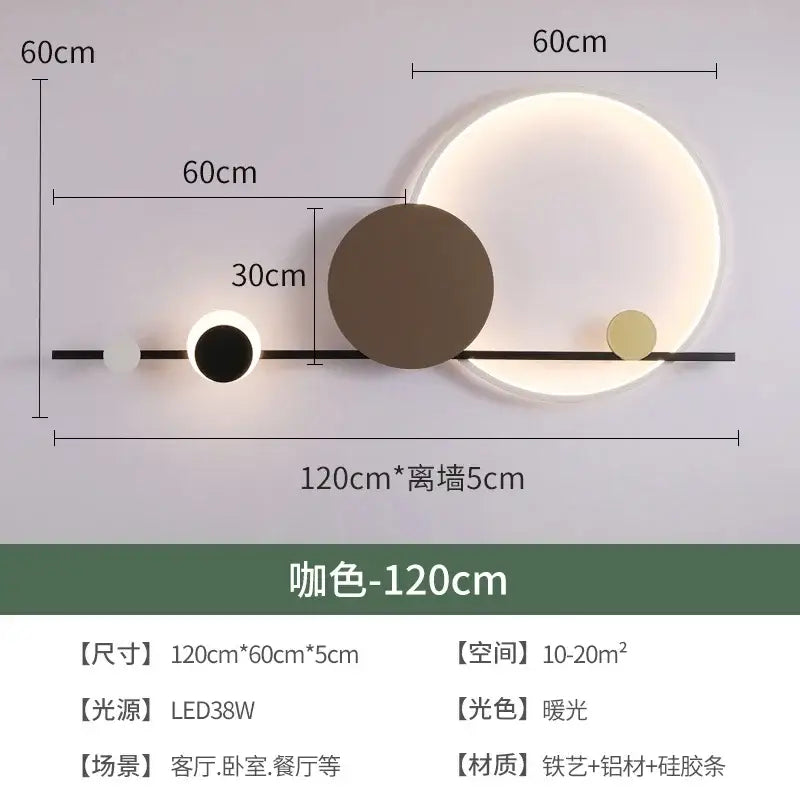 Modern geometric decorbites led wall sconce bedroom atmosphere light