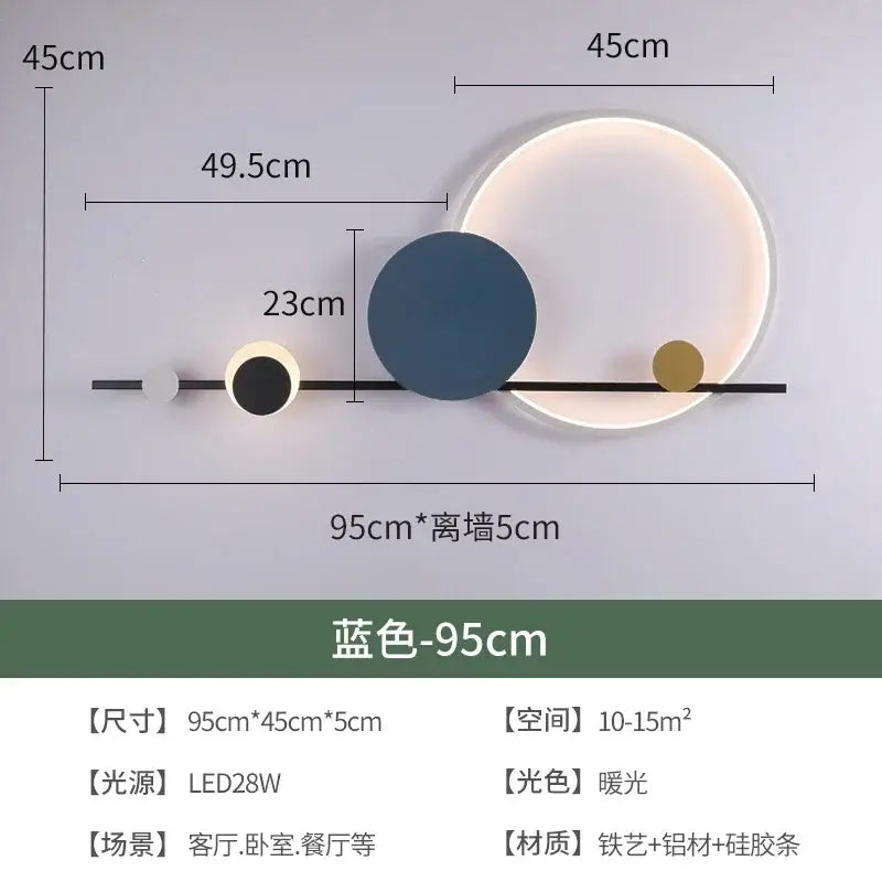Modern geometric decorbites led wall sconce bedroom atmosphere light