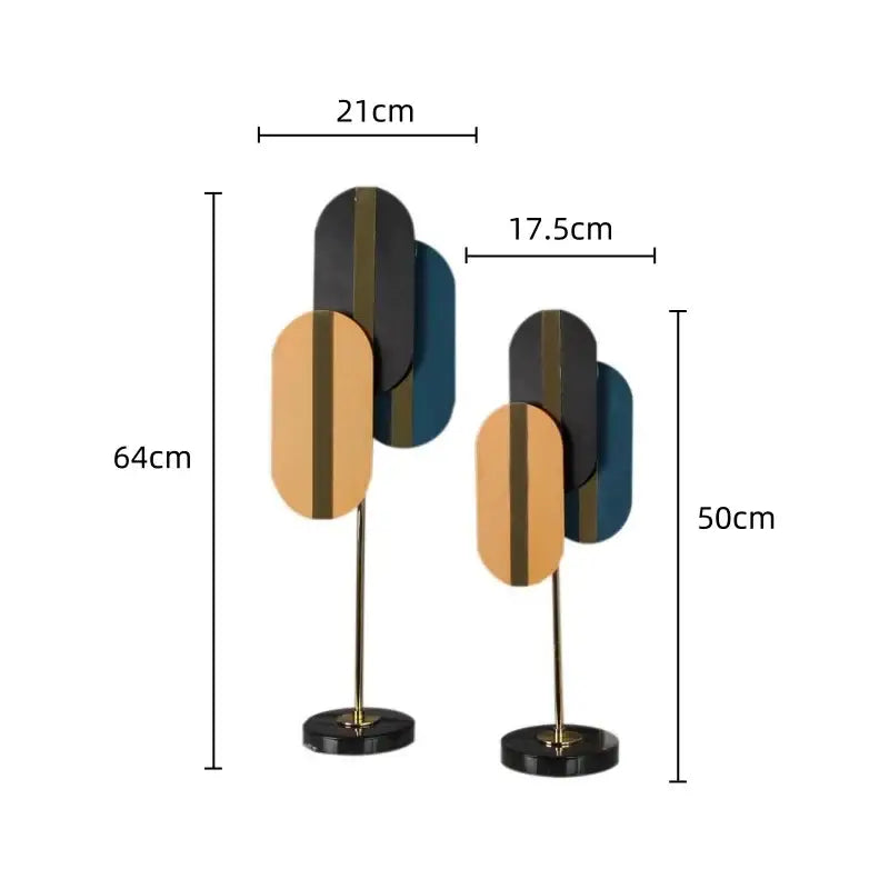 Modern geometric ellipse metal sculpture living room home decor
