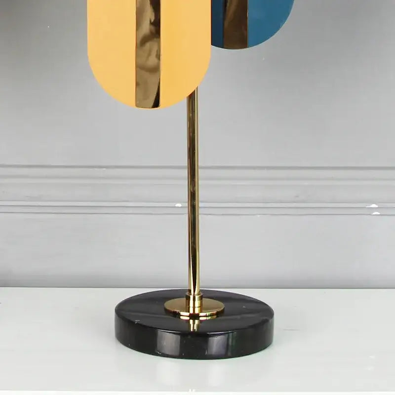 Modern geometric ellipse metal sculpture living room home decor