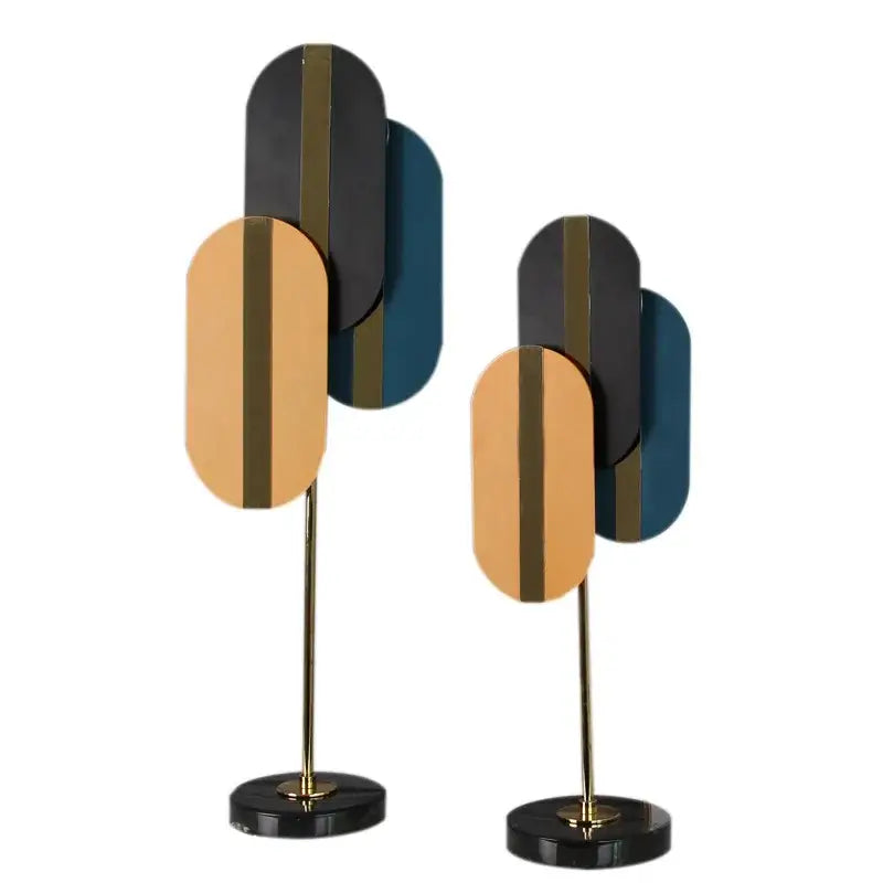 Modern geometric ellipse metal sculpture living room home decor