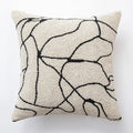Modern geometric embroidered cushion cover black & cream living room