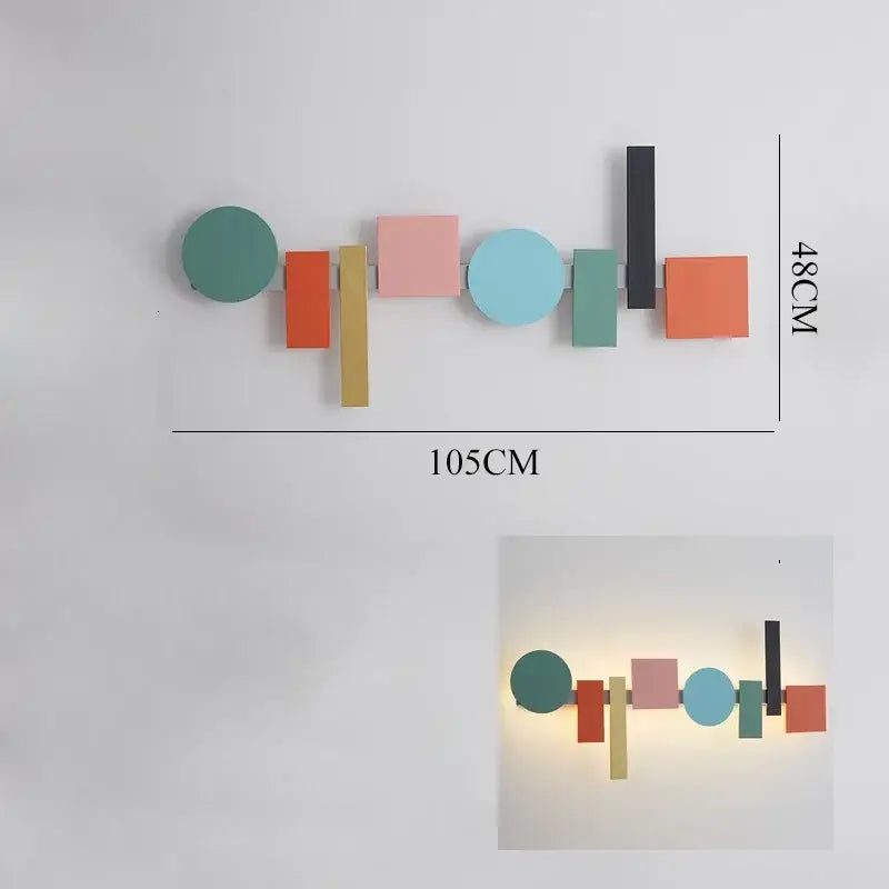 Modern geometric flush mount colorful wall sconce bedroom light