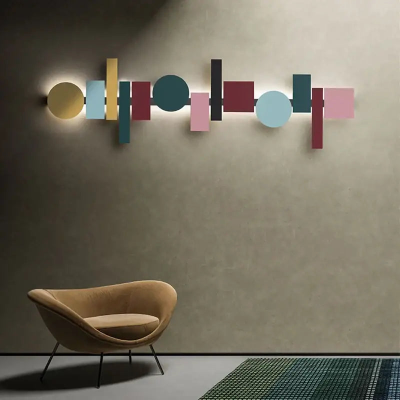 Modern geometric flush mount colorful wall sconce bedroom light