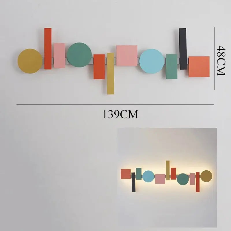 Modern geometric flush mount colorful wall sconce bedroom light