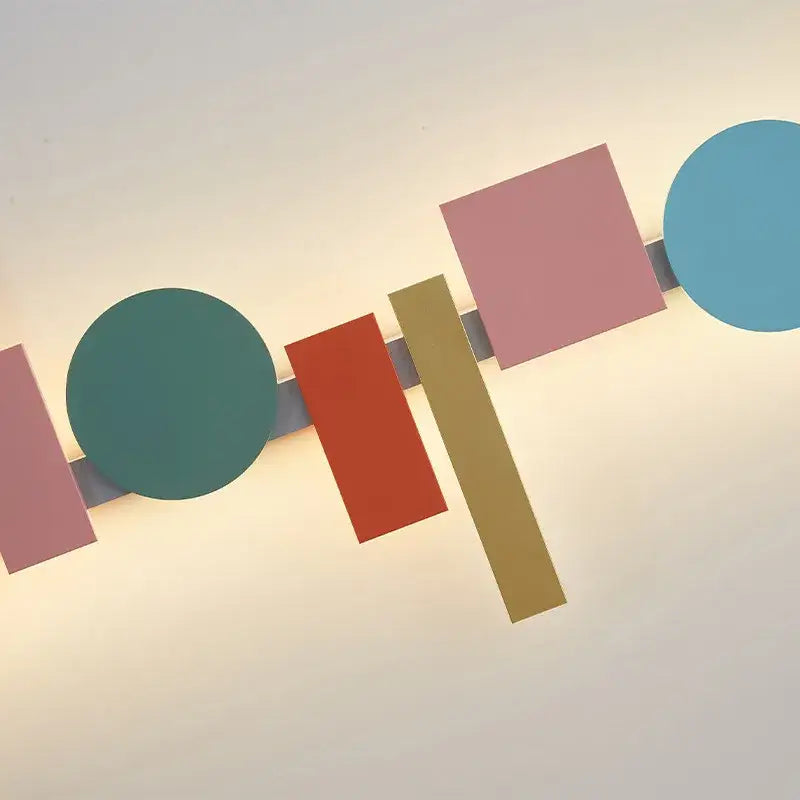 Modern geometric flush mount colorful wall sconce bedroom light