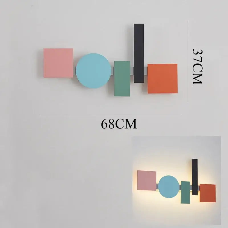 Modern geometric flush mount colorful wall sconce bedroom light