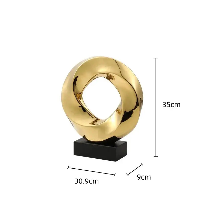 Modern geometric gold hollowed sculpture living room decor