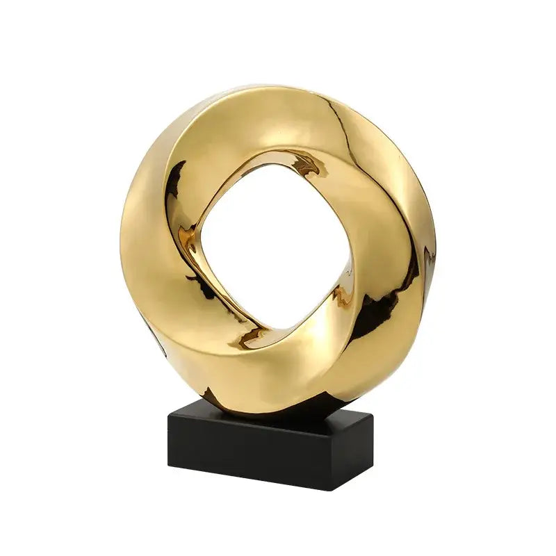 Modern geometric gold hollowed sculpture living room decor