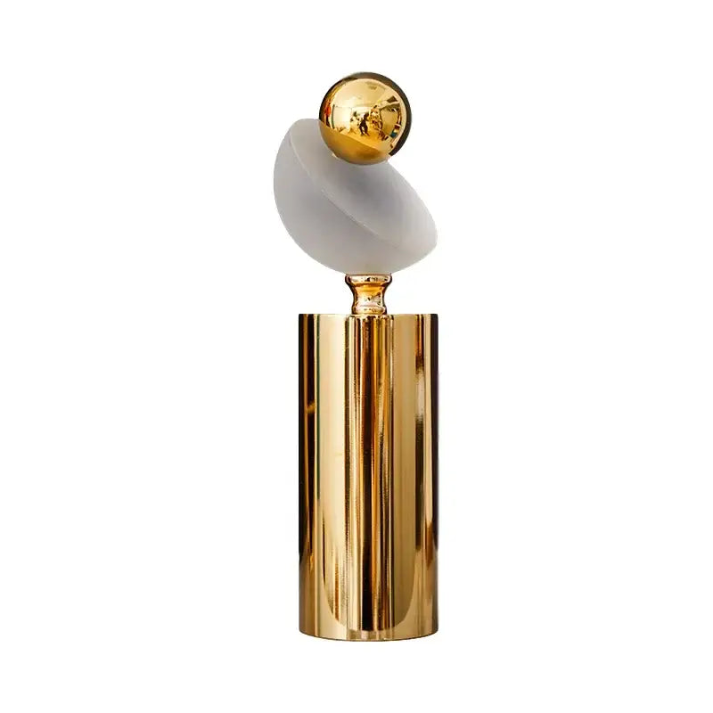 Modern geometric golden ball frosted glass sculpture living room decor
