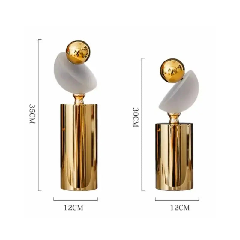 Modern geometric golden ball frosted glass sculpture living room decor