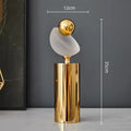 Modern geometric golden ball frosted glass sculpture living room decor