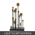 Modern geometric golden ball sculpture living room metal decor