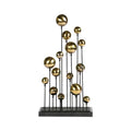 Modern geometric golden ball sculpture living room metal decor