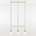 Modern geometric iron pendant light brass & black dining room 3 bulb