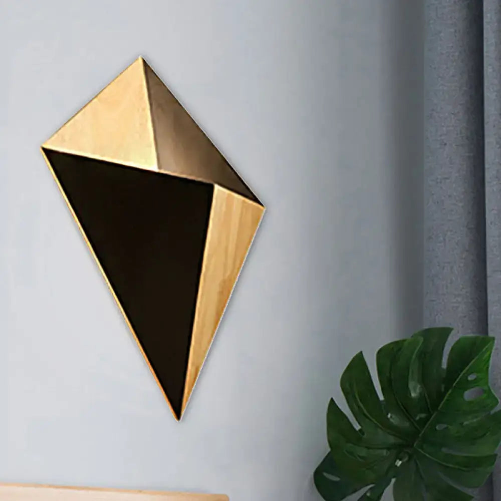 Modern geometric rubber wood wall sconce for bedroom