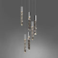 Modern geometric silver crystal glass led pendant light dining room