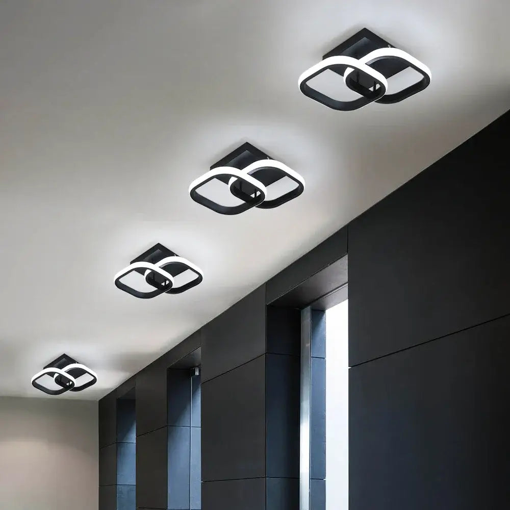 Modern geometric white acrylic led ceiling lamp bedroom light