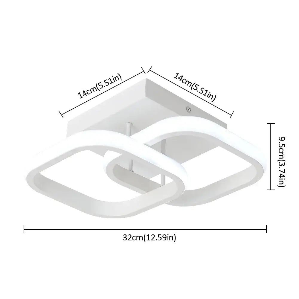 Modern geometric white acrylic led ceiling lamp bedroom light