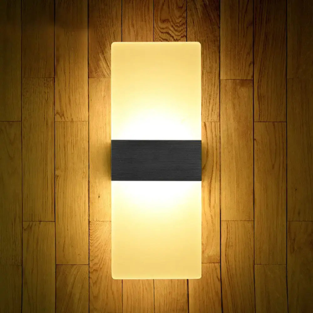 Modern geometric wood and acrylic wall sconce lamp bedroom light
