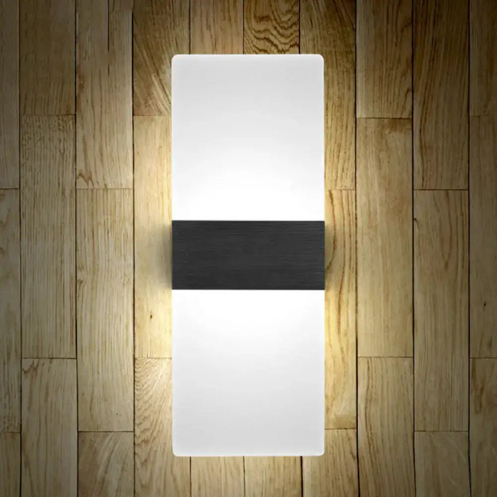 Modern geometric wood and acrylic wall sconce lamp bedroom light