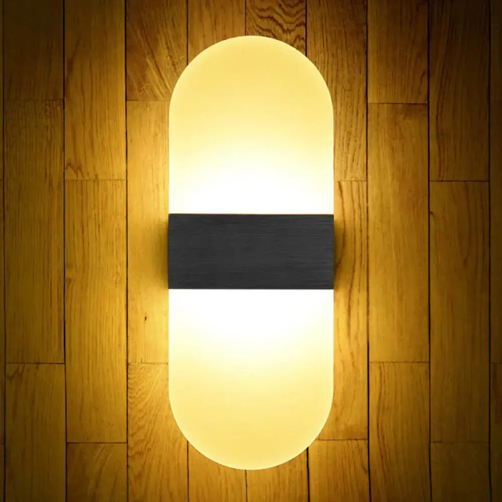 Modern geometric wood and acrylic wall sconce lamp bedroom light